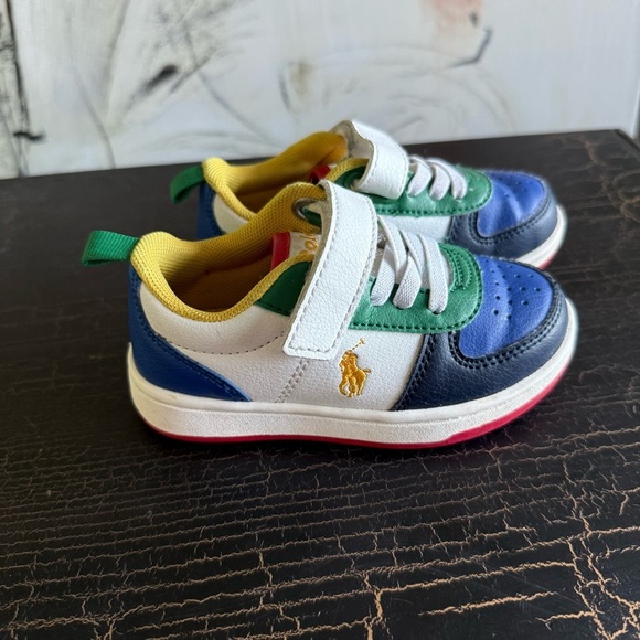 Polo by Ralph Lauren Blue and Green Sneakers High-Top Design size 7 - Picture 3 of 9